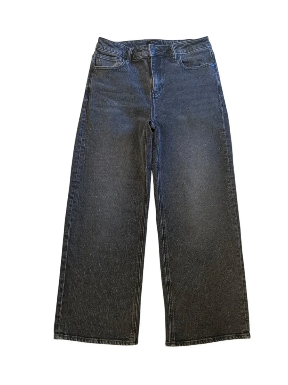 Quince Bella Stretch Relaxed Straight Ankle Cropped Jeans Charcoal Black Size 30 - Picture 1 of 9